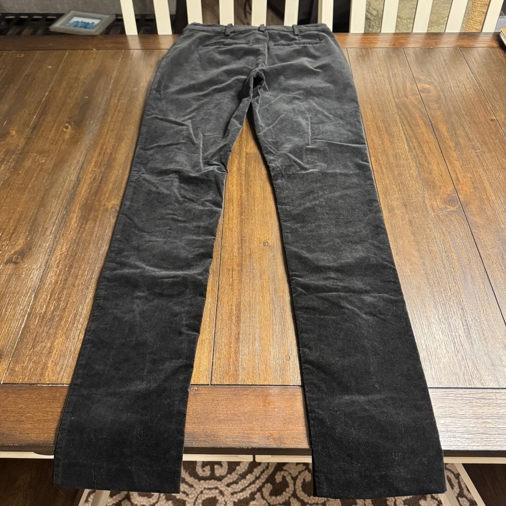Ramy Brook Miriam Black Velvet Pants Size 2 High Rise Slim Leg Luxe Stretch - Picture 4 of 16
